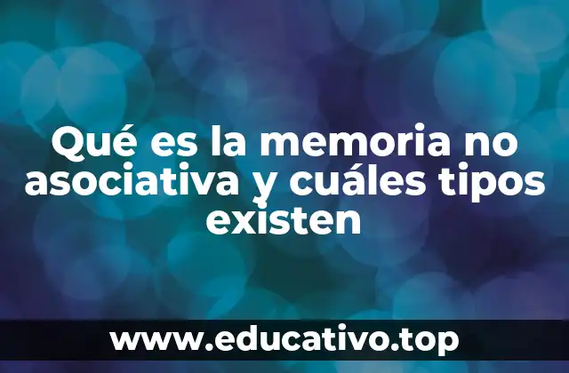 Qué es la memoria no asociativa y cuáles tipos existen