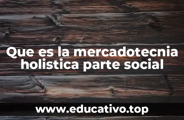 Que es la mercadotecnia holistica parte social
