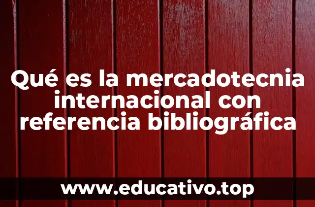 Qué es la mercadotecnia internacional con referencia bibliográfica
