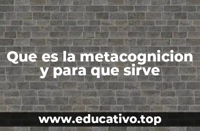 Que es la metacognicion y para que sirve