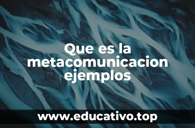 Que es la metacomunicacion ejemplos