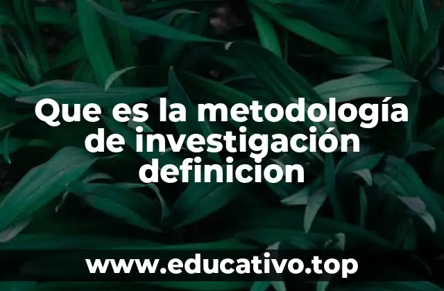 Que es la metodología de investigación definicion