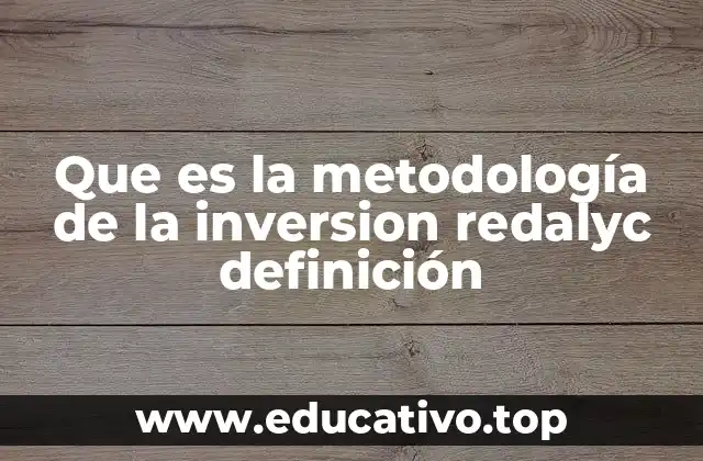 Que es la metodología de la inversion redalyc definición