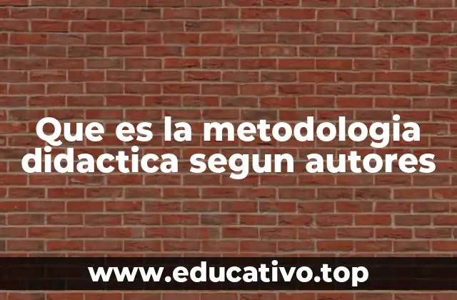 Que es la metodologia didactica segun autores
