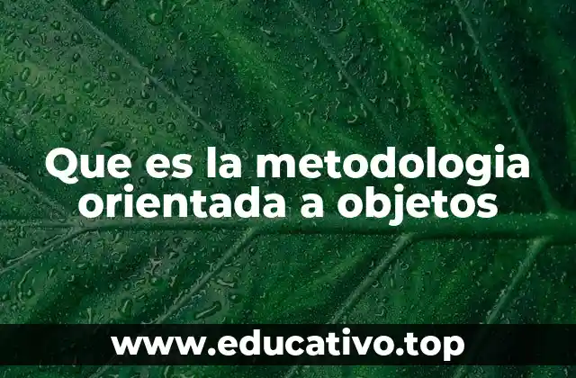 Que es la metodologia orientada a objetos