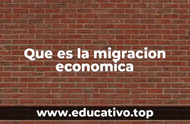 Que es la migracion economica