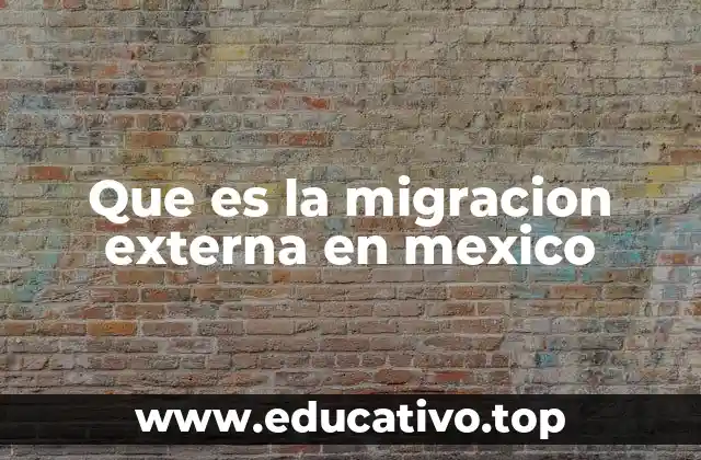 Que es la migracion externa en mexico