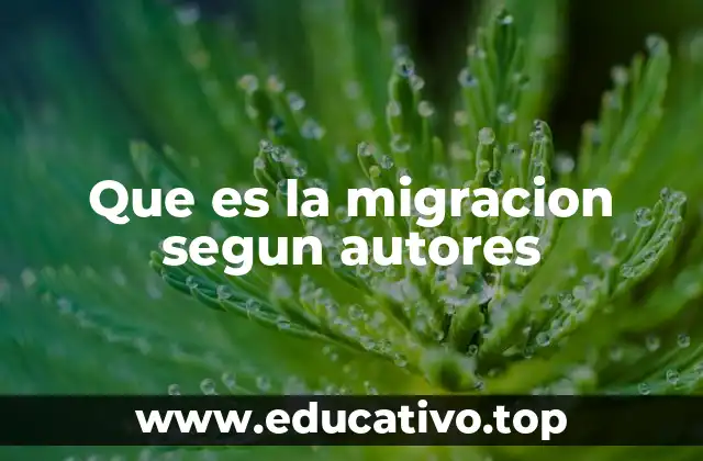 Que es la migracion segun autores