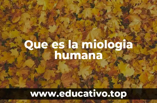 Que es la miologia humana