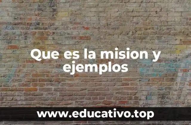 Que es la mision y ejemplos
