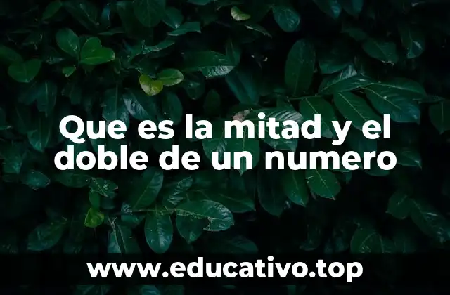 Que es la mitad y el doble de un numero