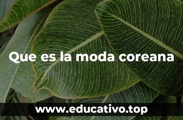 Que es la moda coreana