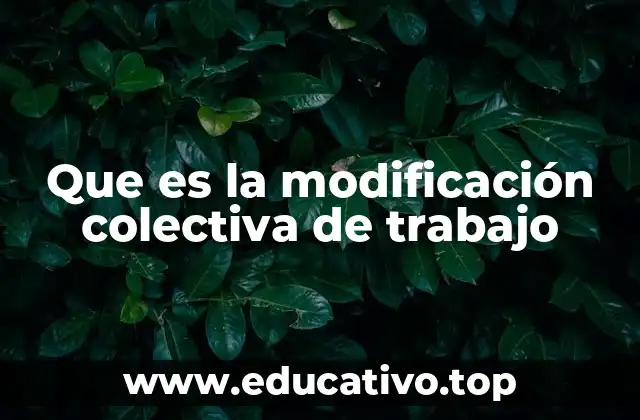 Que es la modificación colectiva de trabajo