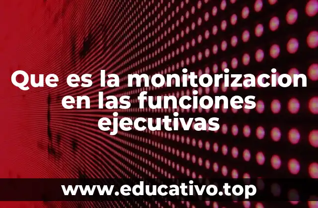 Que es la monitorizacion en las funciones ejecutivas
