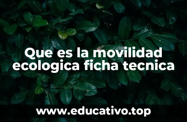 Que es la movilidad ecologica ficha tecnica