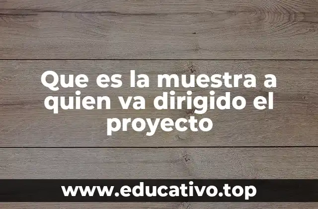 Que es la muestra a quien va dirigido el proyecto