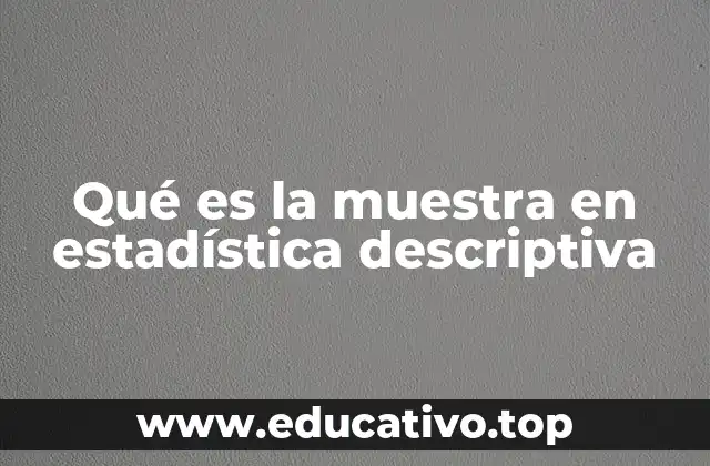 Qué es la muestra en estadística descriptiva