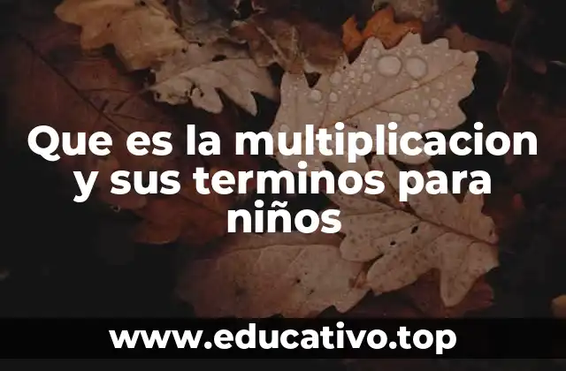 Que es la multiplicacion y sus terminos para niños