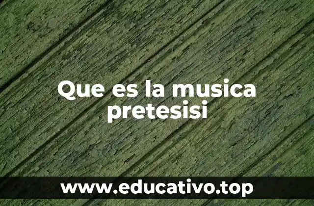 Que es la musica pretesisi