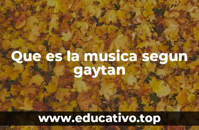 Que es la musica segun gaytan