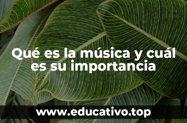 Qué es la música y cuál es su importancia