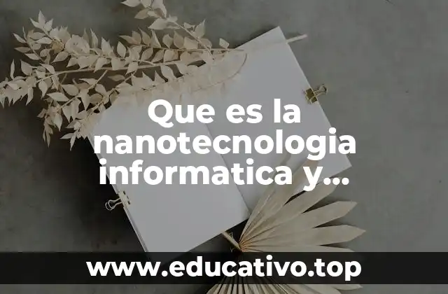 Que es la nanotecnologia informatica y biotecnologia