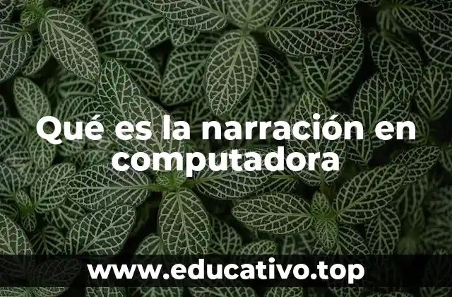 Qué es la narración en computadora