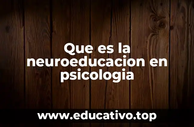 Que es la neuroeducacion en psicologia