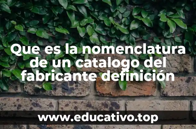 Que es la nomenclatura de un catalogo del fabricante definición