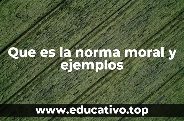 Que es la norma moral y ejemplos