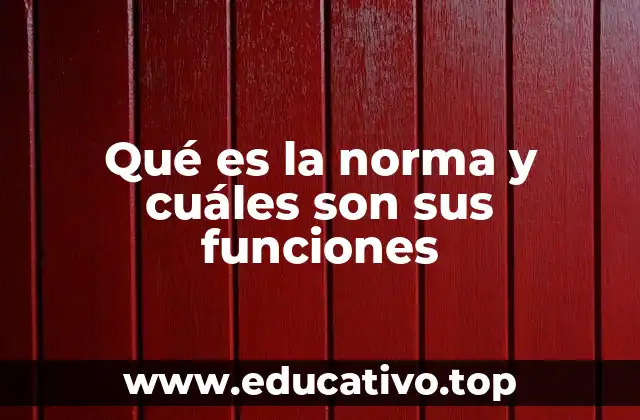Qué es la norma y cuáles son sus funciones