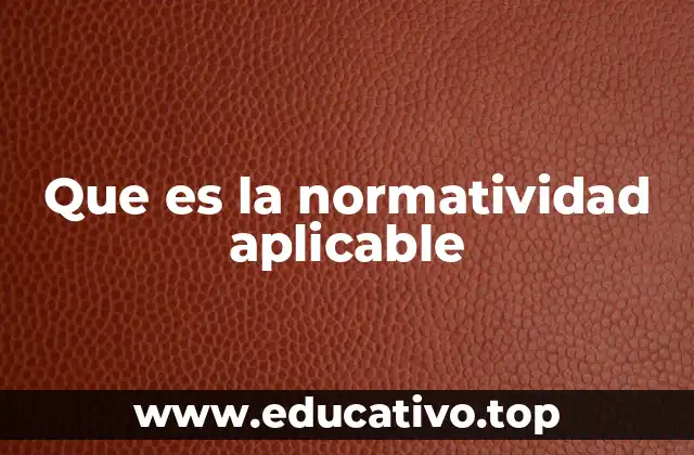 Que es la normatividad aplicable