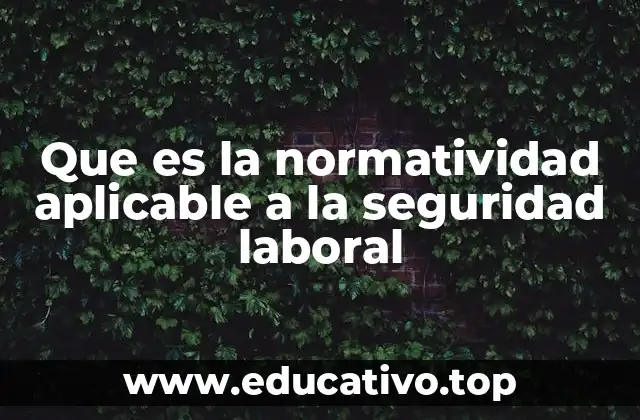 Que es la normatividad aplicable a la seguridad laboral