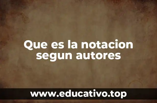 Que es la notacion segun autores