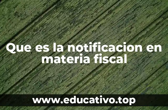Que es la notificacion en materia fiscal