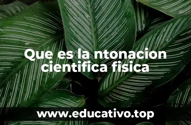 Que es la ntonacion cientifica fisica