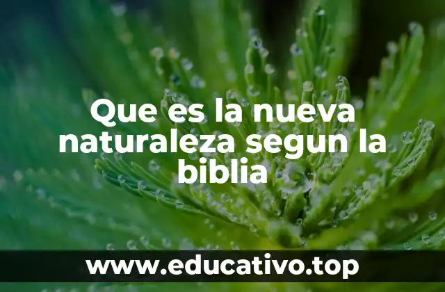 Que es la nueva naturaleza segun la biblia