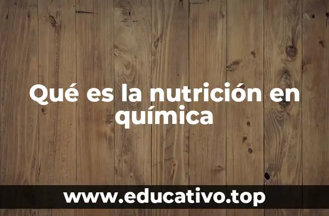 Qué es la nutrición en química