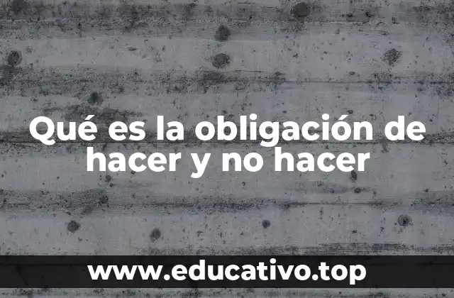 Qué es la obligación de hacer y no hacer