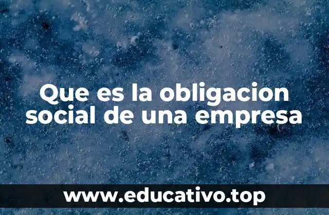 Que es la obligacion social de una empresa
