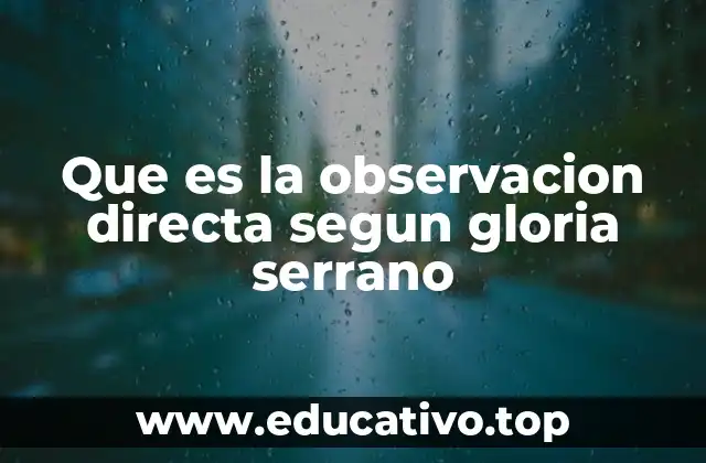 Que es la observacion directa segun gloria serrano