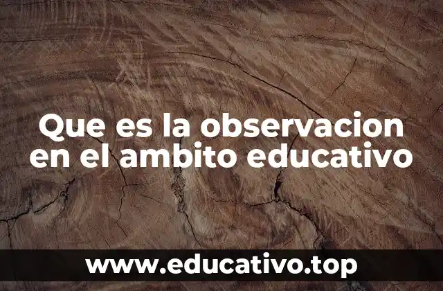 Que es la observacion en el ambito educativo