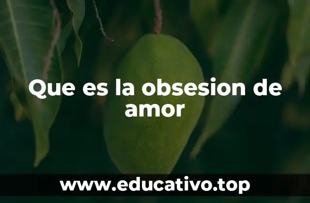 Que es la obsesion de amor