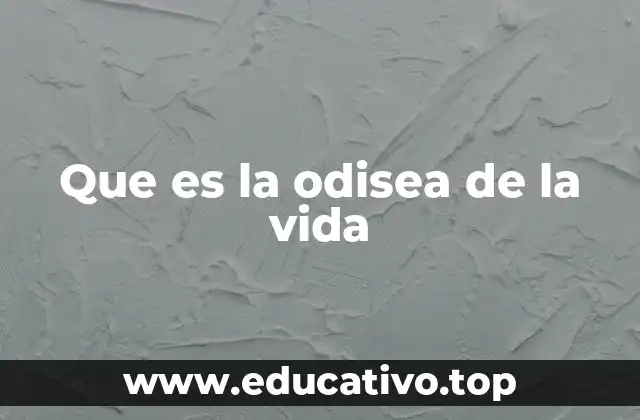 Que es la odisea de la vida