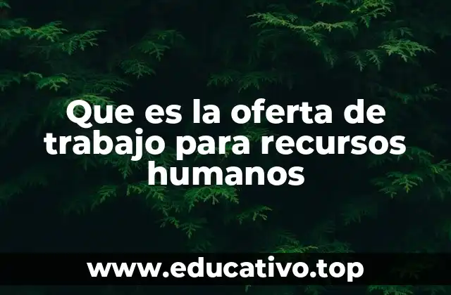 Que es la oferta de trabajo para recursos humanos