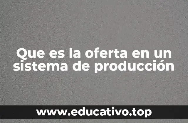 Que es la oferta en un sistema de producción