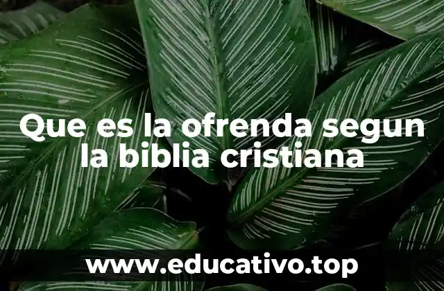 Que es la ofrenda segun la biblia cristiana