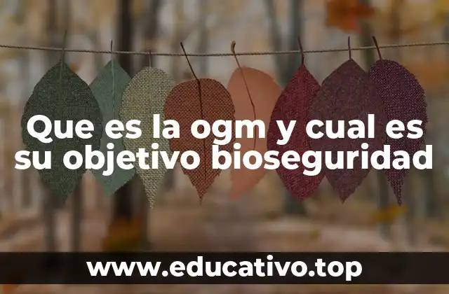Que es la ogm y cual es su objetivo bioseguridad