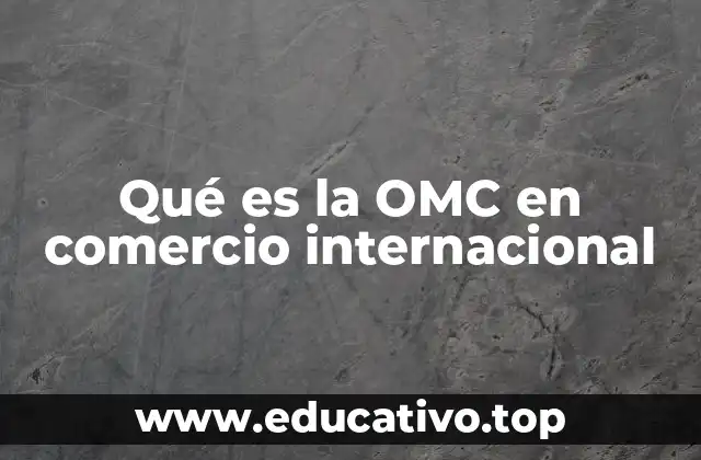 Qué es la OMC en comercio internacional