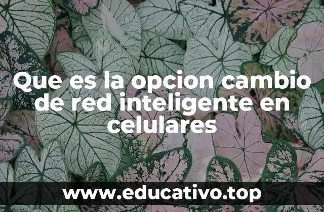 Que es la opcion cambio de red inteligente en celulares